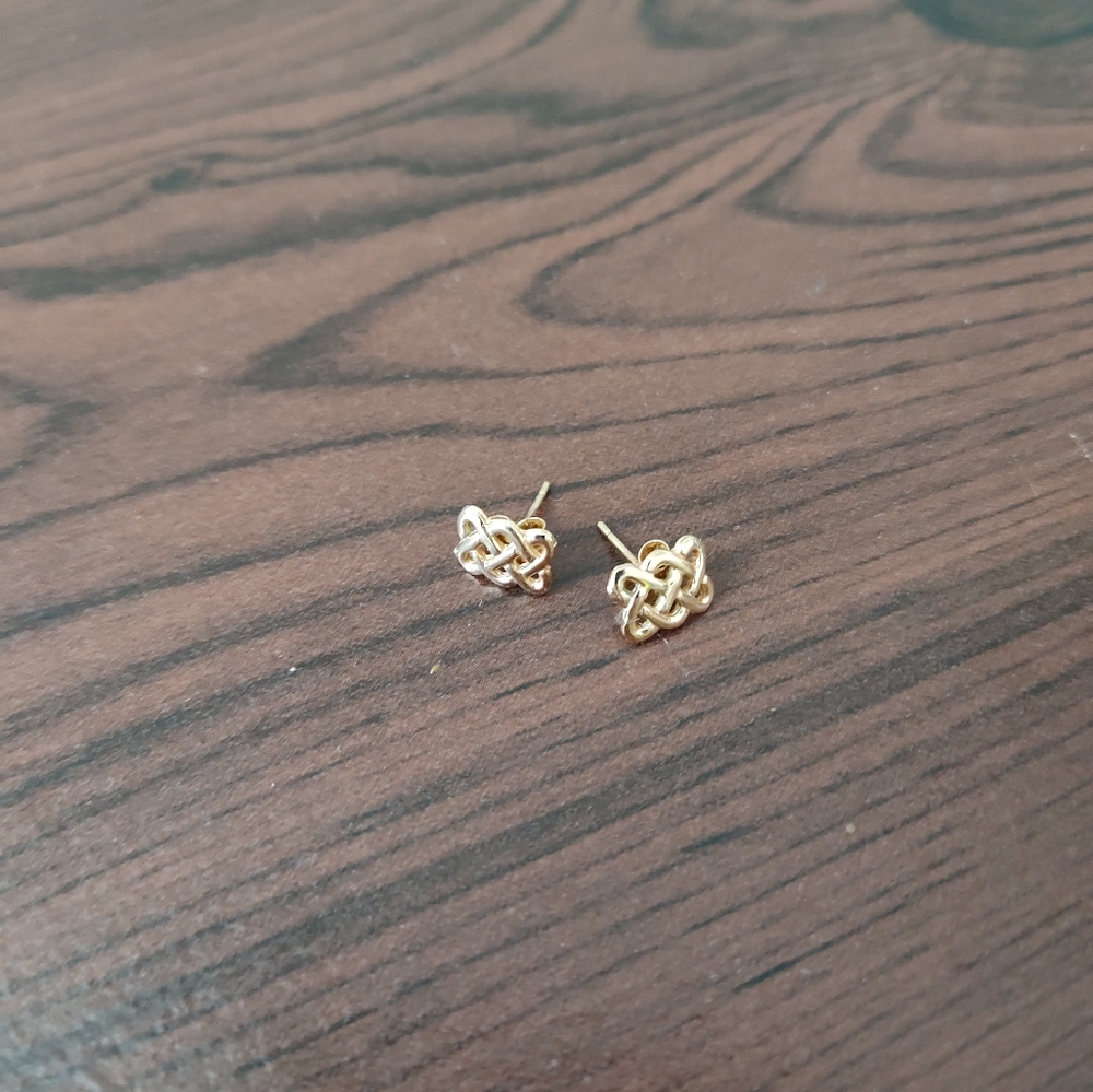 Rose Gold 9Ct Celtic Style Stud Earrings